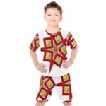 Pattern Tile Decorative Design Star Kids  T-Shirt and Shorts Set