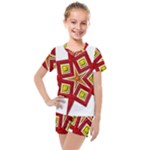 Pattern Tile Decorative Design Star Kids  Mesh T-Shirt and Shorts Set