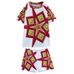 Pattern Tile Decorative Design Star Kids  Swim T-Shirt and Shorts Set