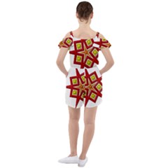 Ruffle Cut Out Chiffon Playsuit 