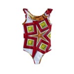 Pattern Tile Decorative Design Star Kids  Frill Swimsuit