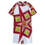 Pattern Tile Decorative Design Star Kids  Boyleg Half Suit Swimwear