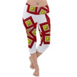 Pattern Tile Decorative Design Star Lightweight Velour Capri Yoga Leggings