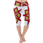 Pattern Tile Decorative Design Star Lightweight Velour Cropped Yoga Leggings