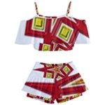 Pattern Tile Decorative Design Star Kids  Off Shoulder Skirt Bikini
