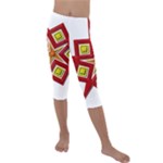 Pattern Tile Decorative Design Star Kids  Lightweight Velour Capri Leggings 