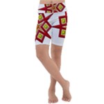 Pattern Tile Decorative Design Star Kids  Lightweight Velour Cropped Yoga Leggings
