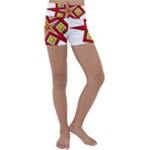 Pattern Tile Decorative Design Star Kids  Lightweight Velour Yoga Shorts