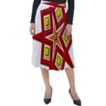 Pattern Tile Decorative Design Star Classic Velour Midi Skirt 