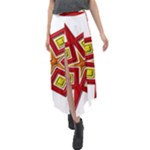 Pattern Tile Decorative Design Star Velour Split Maxi Skirt