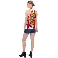 Halter Asymmetric Satin Top 