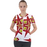 Pattern Tile Decorative Design Star Short Sleeve Zip Up Jacket