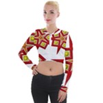 Pattern Tile Decorative Design Star Long Sleeve Cropped Velvet Jacket