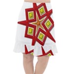 Pattern Tile Decorative Design Star Fishtail Chiffon Skirt