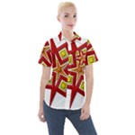 Pattern Tile Decorative Design Star Women s Short Sleeve Pocket Shirt