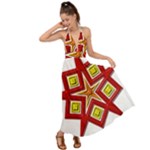 Pattern Tile Decorative Design Star Backless Maxi Beach Dress