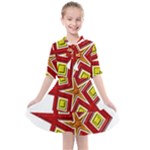Pattern Tile Decorative Design Star Kids  All Frills Chiffon Dress