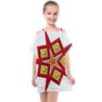 Pattern Tile Decorative Design Star Kids  One Piece Chiffon Dress