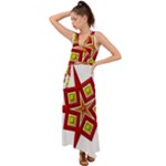 Pattern Tile Decorative Design Star V-Neck Chiffon Maxi Dress