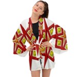 Pattern Tile Decorative Design Star Long Sleeve Kimono