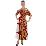 Pattern Tile Decorative Design Star Shoulder Straps Boho Maxi Dress 