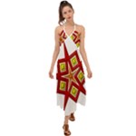Pattern Tile Decorative Design Star Halter Tie Back Dress 