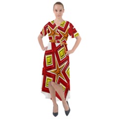 Front Wrap High Low Dress 