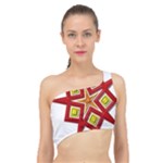 Pattern Tile Decorative Design Star Spliced Up Bikini Top 