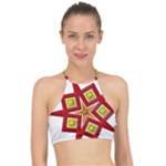 Pattern Tile Decorative Design Star Halter Bikini Top