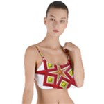 Pattern Tile Decorative Design Star Layered Top Bikini Top 