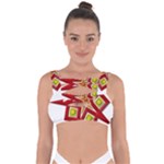Pattern Tile Decorative Design Star Bandaged Up Bikini Top