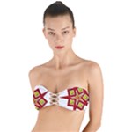 Pattern Tile Decorative Design Star Twist Bandeau Bikini Top
