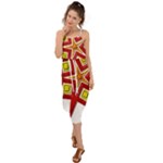 Pattern Tile Decorative Design Star Waist Tie Cover Up Chiffon Dress