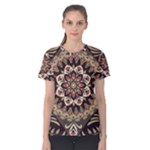 Seamless Pattern Floral Flower Women s Cotton T-Shirt