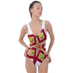 Pattern Tile Decorative Design Star Side Cut Out Swimsuit