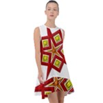 Pattern Tile Decorative Design Star Frill Swing Dress