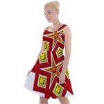 Pattern Tile Decorative Design Star Knee Length Skater Dress