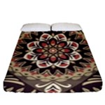 Seamless Pattern Floral Flower Fitted Sheet (Queen Size)