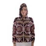 Seamless Pattern Floral Flower Women s Hooded Windbreaker
