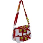 Pattern Tile Decorative Design Star Saddle Handbag