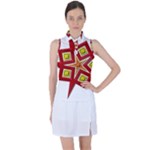 Pattern Tile Decorative Design Star Women s Sleeveless Polo T-Shirt