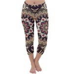 Seamless Pattern Floral Flower Capri Winter Leggings 