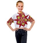 Pattern Tile Decorative Design Star Kids Mock Neck T-Shirt