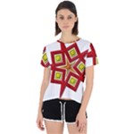 Pattern Tile Decorative Design Star Open Back Sport T-Shirt