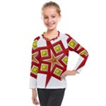 Pattern Tile Decorative Design Star Kids  Long Mesh T-Shirt