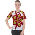 Pattern Tile Decorative Design Star Women s Sport Raglan T-Shirt