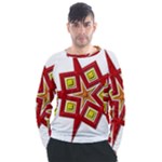 Pattern Tile Decorative Design Star Men s Long Sleeve Raglan T-Shirt