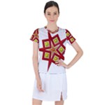 Pattern Tile Decorative Design Star Women s Sports Top