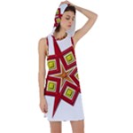 Pattern Tile Decorative Design Star Racer Back Hoodie Dress