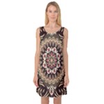 Seamless Pattern Floral Flower Sleeveless Satin Nightdress